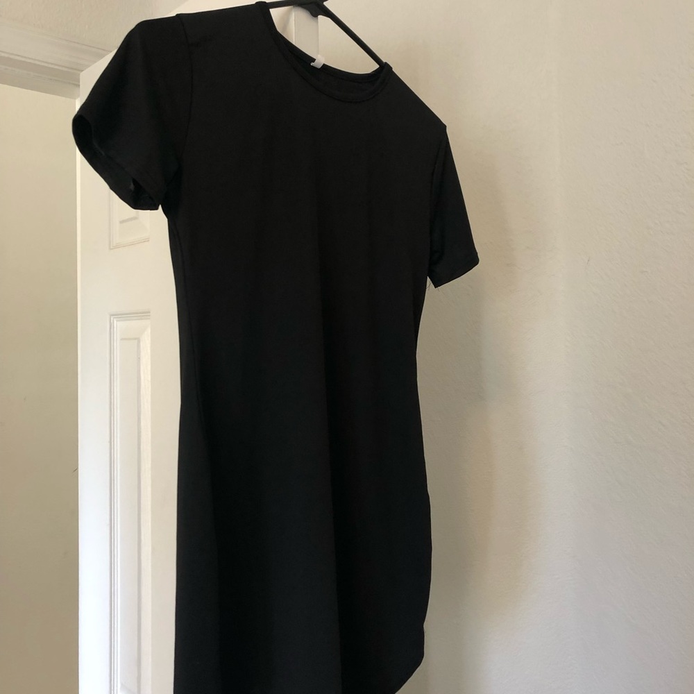 Mini black T-shirt dress